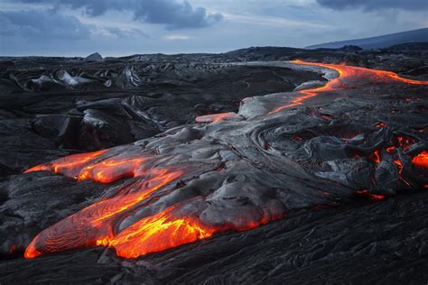 Surface Lava Flow At Hawaii Volcanoes National Park Hawaii Oc