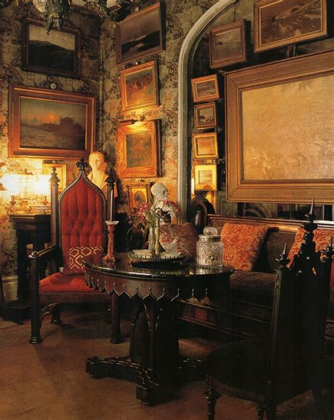 A Gorgeous Gothic Revival Parlor Decorated With Fierce Chairs And Fortuny