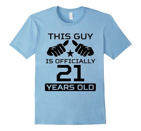 Mens This Guy Is Officially 21 Years Funny 21st Birthday T Shirt Vaci