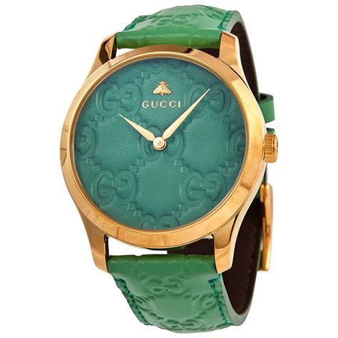 Gucci G Timeless Quartz Green Dial Ladies Watch Ya1264099