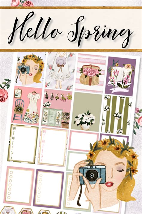 Spring Printable Planner Kit April Monthly Kit Note Page Etsy Hong