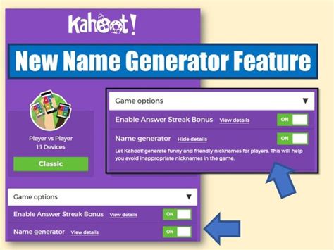 Kahoot Name Generator And Challenge Features Classroom Freebies