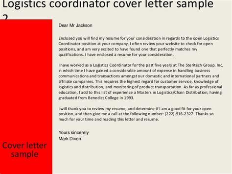 For your reference, you can download the resumes on this page or check out the samples on this link: Logistics coordinator cover letter