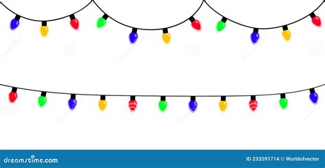 Lightbulb Glowing Garland Line Christmas Lights Set Colorful String