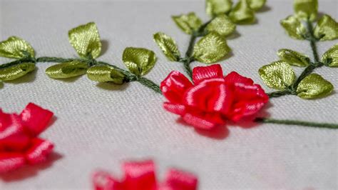 Ribbon Embroidery Tutorial Flower Design Handiworks 41 Youtube
