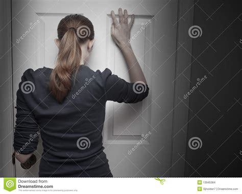 Person Trapped Behind A Door. Stock Images - Image: 13945384