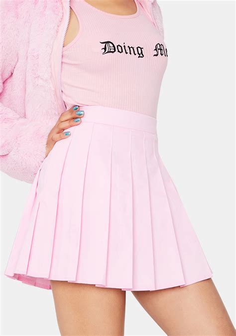 Pleated Mini Skirt Baby Pink Dolls Kill