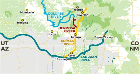 Animas River Map State Map