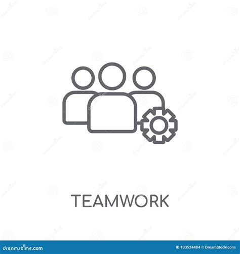 Teamwork Linear Icon Modern Outline Teamwork Logo Concept On Wh Stock