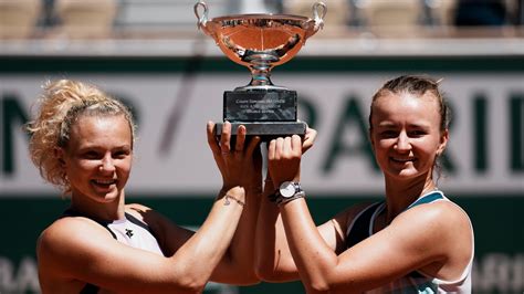 french open krejcikova adds women s doubles to singles title at roland garros tennis news