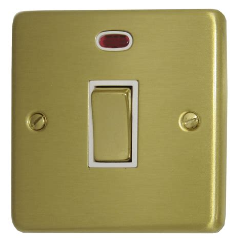 Gandh Csb226 Standard Plate Satin Brushed Brass 1 Gang 20 Amp Double Pole