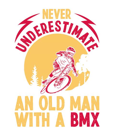 Old Man With A Bmx Bike Mountain Biking Biker Digital Art By Florian