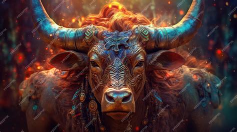 Premium Ai Image Taurus The Bull Zodiac Sign Vibrant Color Generative Ai