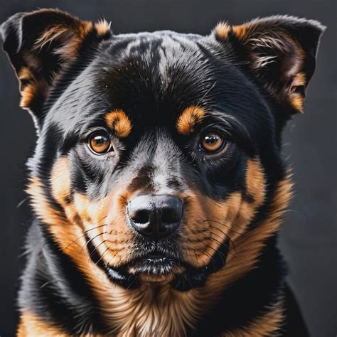 Premium Ai Image Rottweiler Portrait