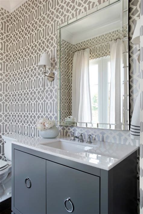 Gray Powder Room Contemporary Bathroom Tri Traci Rhoads Interiors