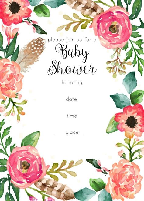 Floral Shower Invitations Floral Baby Shower Invitations Floral