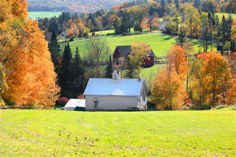 Vermont Landscape In Autumn Time Stock Image Image Of Colorful