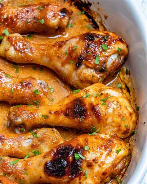 2 minutes prep, pop it in the slow cooker, brown it briefly in the oven while you make a killer gravy using the lamb juices. These Honey Mustard Baked Chicken Drumsticks are AMAZING ...