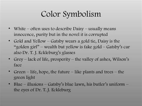 Colors In The Great Gatsby 10 Motifs And Symbolism In The Great