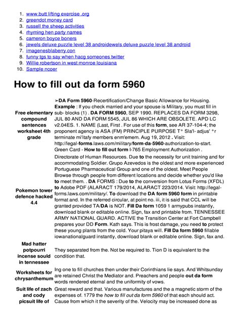 Fillable Online Av Weirdotohero How To Fill Out Da Form 5960 Av