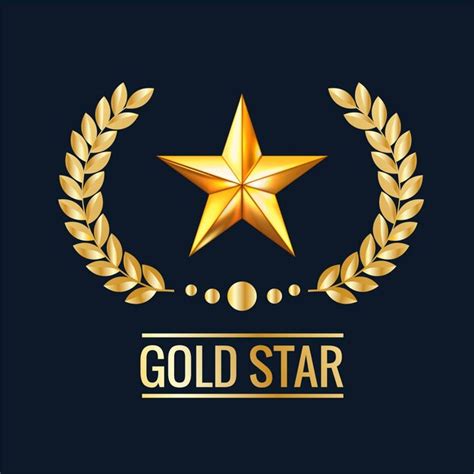 Premium Vector Gold Star Logo Vector Design On Black Background