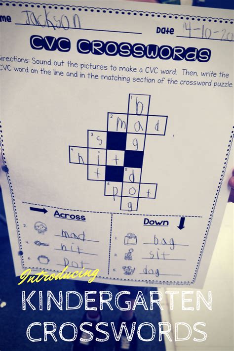 Last year i worked very hard at my math and english. CVC Word Crosswords Kindergarten and First | Cvc words ...