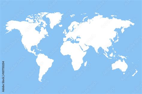 White Blank World Map Stock Vector Adobe Stock