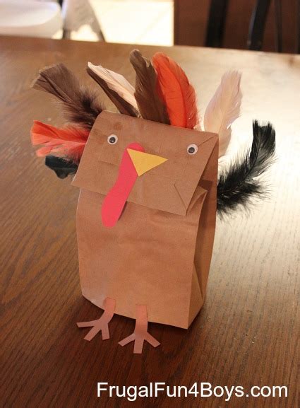 Thanksgiving Craft For Kids Paper Bag Turkey Puppets Frugal Fun For