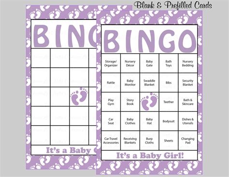 60 Baby Feet Baby Shower Bingo Cards Blank By Celebratelifecrafts