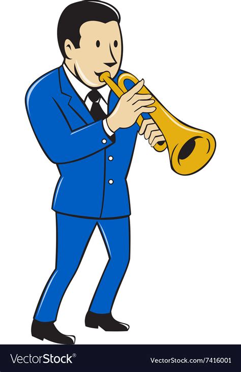 Musician Playing Trumpet Cartoon Royalty Free Vector Image
