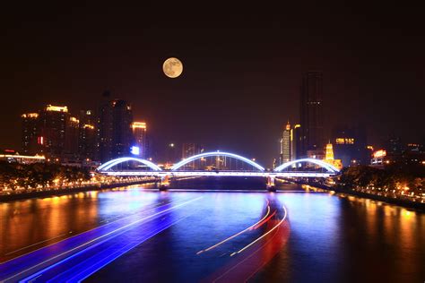 广州市海珠桥夜色摄影图片 风光摄影太平洋电脑网摄影部落
