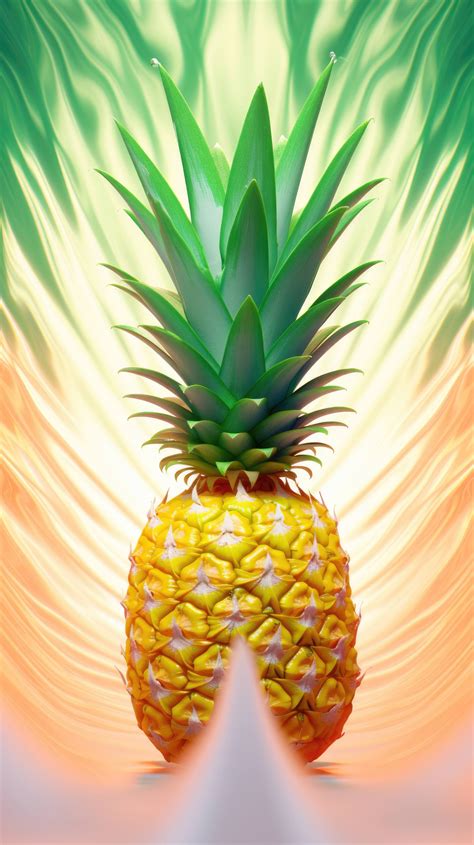 Centered vertically, a pineapple slice dominates the frame, encircled