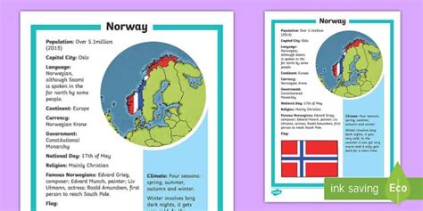 Norway Fact File Norway Facts Norway Denmark Facts