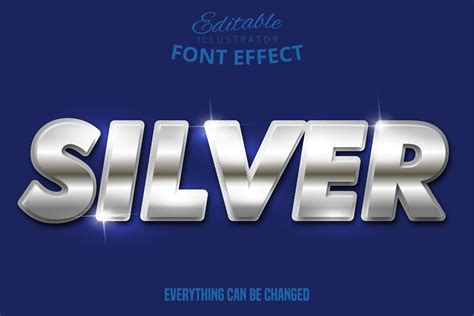 Metallic Silver Text Effect 700082 Vector Art At Vecteezy