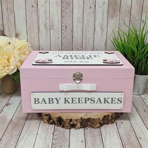 Personalised Baby Keepsake Box New Baby Girl Keepsake Box Etsy