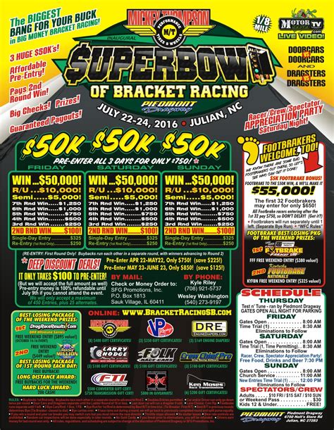 Live Coverage Mickey Thompson Super Bowl Of Bracket Racing