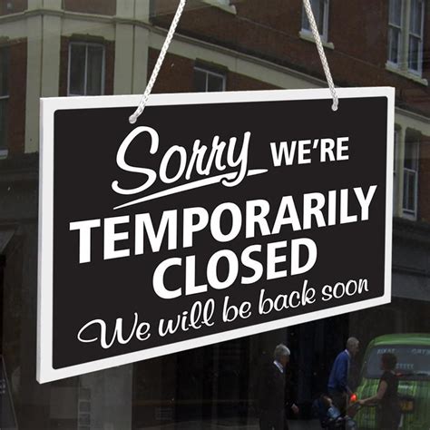 sorry we re temporarily closed 3mm rigid 140mm x 200mm etsy business signs temporarily