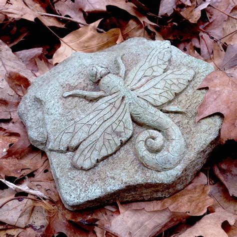 Dragonfly Garden Stepping Stone Garden Sculpture Concrete Etsy