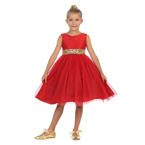 Kids Dream Kids Dream Girls Red Sequin Tulle Plus Size Christmas