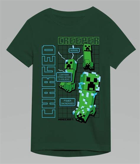 Jinx Marškinėliai Minecraft Creeper Charged žalios Spalvos 78 Metų