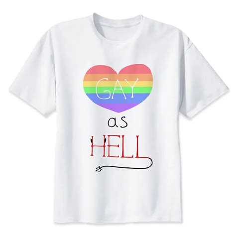 Gay Pride Gay As Hell T Shirt Men Anime T Shirt Men Tops Boy Short