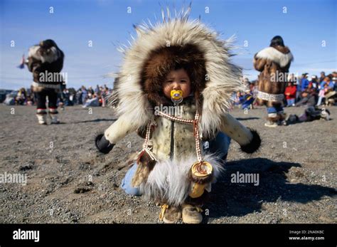 Inuit Infant In Traditional Parka Stock Photo Alamy