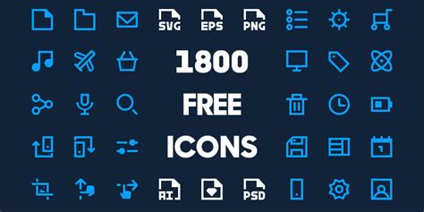 1800 Free Minimal Icon Pack Bypeople