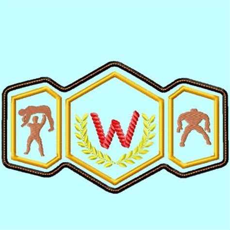 Wrestling Belt Applique Embroidery Design 567 Inches Wide Etsy