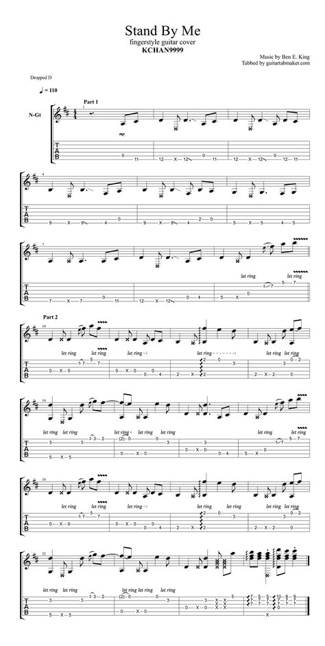 Stand By Me Fingerstyle Tab In 2023 Fingerstyle Guitar Guitar Tabs Guitar Lessons Songs