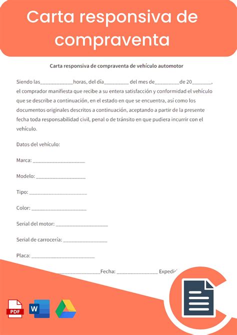 Formato Carta Responsiva Compraventa Vehiculo Business Kulturaupice