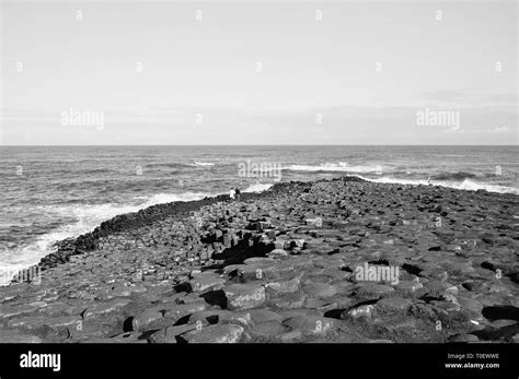 Giants Causeway Black And White Seascapes Stock Photo Alamy