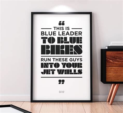 Check out our movie quotes posters for every room in the house! TRON Movie Quote Poster Print 'BLUE LEADER' Typography Motorcycle SciFi 1980s Disney Lightcycle ...