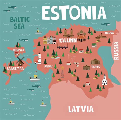 Estonia Map Of Major Sights And Attractions