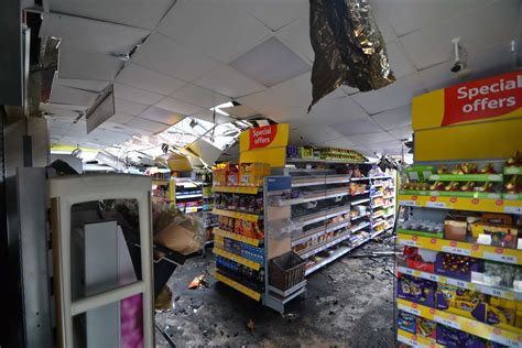Full Impact Is Revealed Of Blaze At Tesco Express Store In Mill Court